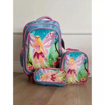 Kit mochila infantil menina rodinha lancheira estojo
