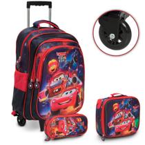 Kit Mochila Infantil Menino Carros Lancheira Térmica Grande