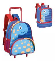 Kit Mochila Infantil Menino Clio Dinossauro Creche Escola Kit Mochila Infantil Menino Clio Dinossauro Creche Escola