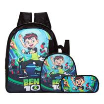 Kit Mochila Infantil Menino Costas Ben 10 Passeio Lançamento