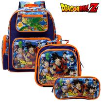 Kit Mochila Infantil Menino Escola Dragon Ball 3 Pçs Toys 2U Kit Mochila Infantil Menino Escola Dragon Ball 3 Pçs Toys 2U