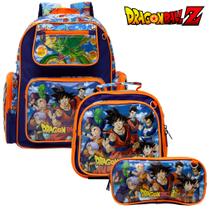 Kit Mochila Infantil Menino Escola Dragon Ball 3 Pçs Toys 2U Kit Mochila Infantil Menino Escola Dragon Ball 3 Pçs Toys 2U