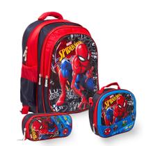 Kit Mochila Infantil Menino Estampa Homem Aranha 3 Peças