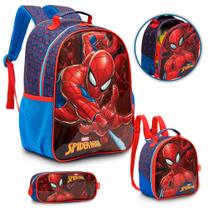 Kit Mochila Infantil Menino Homem Aranha Passeio Creche Kit Mochila Infantil Menino Homem Aranha Passeio Creche
