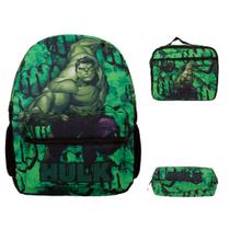 Kit Mochila Infantil Menino Hulk Herói Tam G Envio Imediato