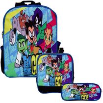 Kit Mochila Infantil Menino Jovens Titãs de Passeio 3 Pçs