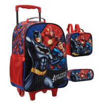 Kit Mochila Infantil Menino Liga Da Justica Batman Superman Kit Mochila Infantil Menino Liga Da Justica Batman Superman
