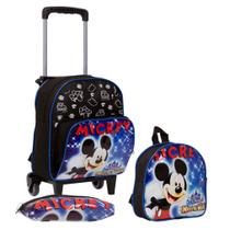 Kit Mochila Infantil Menino Mickey Rodinhas Passeio + Estojo