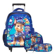 Kit Mochila Infantil Menino Patrulha Canina 3D Com Rodinha Kit Mochila Infantil Menino Patrulha Canina 3D Com Rodinha