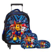 Kit Mochila Infantil Menino Rodinhas Patrulha Canina 3D - TOYS 2U