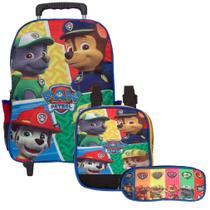 Kit Mochila Infantil Menino Rodinhas Tam G Patrulha Canina