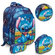 Kit Mochila Infantil Menino Stitch Com Lancheira Térmica