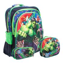 Kit Mochila Infantil Menino Super Herói Lancheira Resistente
