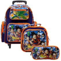 Kit Mochila Infantil Meninos de Rodinha Dragon Ball Grande