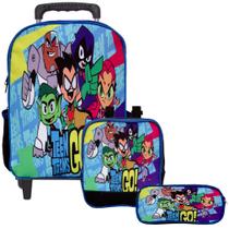 Kit Mochila Infantil Meninos de Rodinha Jovens Titãs Grande