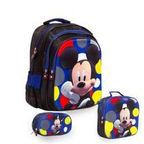 Kit Mochila Infantil Mickey Costas Lancheira Térmica Estojo
