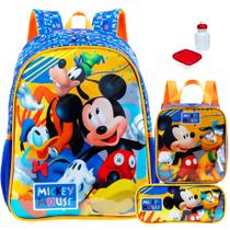 Kit Mochila Infantil Mickey Mouse Disney Costas Tam G Reforçada Xeryus Lancheira Estojo