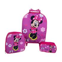 Kit Mochila Infantil Minie Flores Rosa Kit Mochila Infantil Minie Flores Rosa