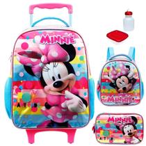 Kit Mochila Infantil Minnie Attitude Mouse Rodinhas Tam G Escolar Lancheira Térmica Estojo 100 Pens