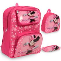 Kit Mochila Infantil Minnie Menina Com Lancheira Volta Aulas