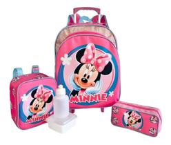 Kit Mochila Infantil Minnie Mouse Lisa G Rodinhas Menina F5 Kit Mochila Infantil Minnie Mouse Lisa G Rodinhas Menina F5