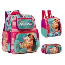 Kit Mochila Infantil Moana Costas Passeio Creche Resistente