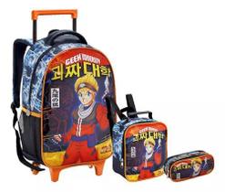 Kit Mochila Infantil Ninja Naruto Boruto Rodinhas E Alças G