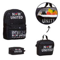 Kit Mochila Infantil Now United Juvenil + Lancheira + Estojo