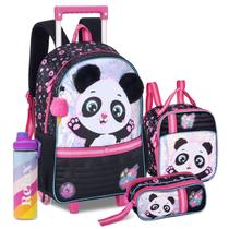 Kit Mochila Infantil Panda Pandinha Lancheira e Estojo Kit Mochila Infantil Panda Pandinha Lancheira e Estojo