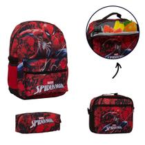 Kit Mochila Infantil Passeio Estampa Homem Aranha Juvenil