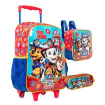 Kit Mochila infantil Patrulha Canina Bombeiros Fire Rescue