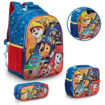 Kit Mochila Infantil Patrulha Canina Costas 3 Peças Colorida