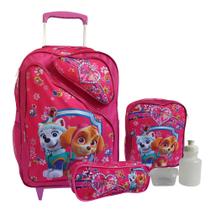 Kit Mochila Infantil Patrulha Canina Feminina Rodinhas