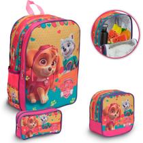 Kit Mochila Infantil Patrulha Canina Lancheira Térmica Rosa