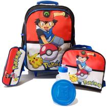 Kit Mochila Infantil Pokémon Rodinhas Tam G