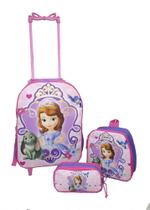 Kit Mochila Infantil Princesa Sofia Roxa