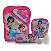 Kit Mochila Infantil Princesas Rosa Costas