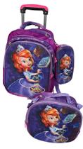 Kit Mochila Infantil Princesinha Sofia com Rodinhas + Lancheira Térmica + Estojo Kit Mochila Infantil Princesinha Sofia com Rodinhas + Lancheira Térmica + Estojo