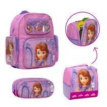Kit Mochila Infantil Princesinha Sofia + Lancheira + Estojo Kit Mochila Infantil Princesinha Sofia + Lancheira + Estojo