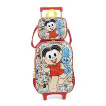 Kit Mochila Infantil Roda + Lancheira Turma Da Mônica Original Luxcel