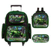 Kit Mochila Infantil Rodas Hulk Creche Passeio Envio 24 Hrs