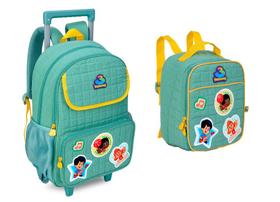 Kit Mochila Infantil Rodinha 3 Palavrinhas Lancheira 2026 Verdeclaro Tres Palavrinhas