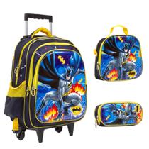 Kit Mochila Infantil Rodinha Batman Morcego 3D Lançamento