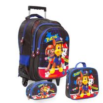 Kit Mochila Infantil Rodinha Estampa Patrulha Canina Juvenil