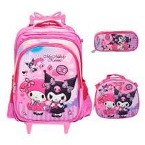 Kit Mochila Infantil Rodinha Feminina Resistente Espaçosa Kit Mochila Infantil Rodinha Feminina Resistente Espaçosa