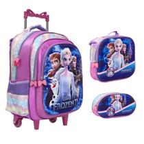 Kit Mochila Infantil Rodinha Frozen 3D Volta As Aulas Grande