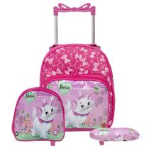 Kit Mochila Infantil Rodinha Gata Marie Tam P Com Lancheira
