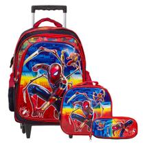 Kit Mochila Infantil Rodinha Homem Aranha Spider Man 3D
