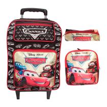 Kit Mochila Infantil Rodinha Masculina + Lancheira + Estojo