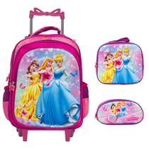 Kit Mochila Infantil Rodinha Menina Princesas 3D Envio 24Hrs